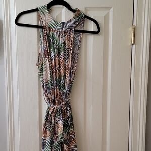 Miami Leaf Print Maxi Dress
